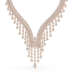 46.95 CT Lab Diamond Fancy Pear Cut Necklace Jama Jewels