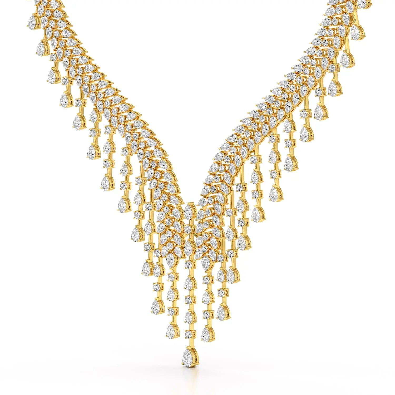 46.95 CT Lab Diamond Fancy Pear Cut Necklace Jama Jewels