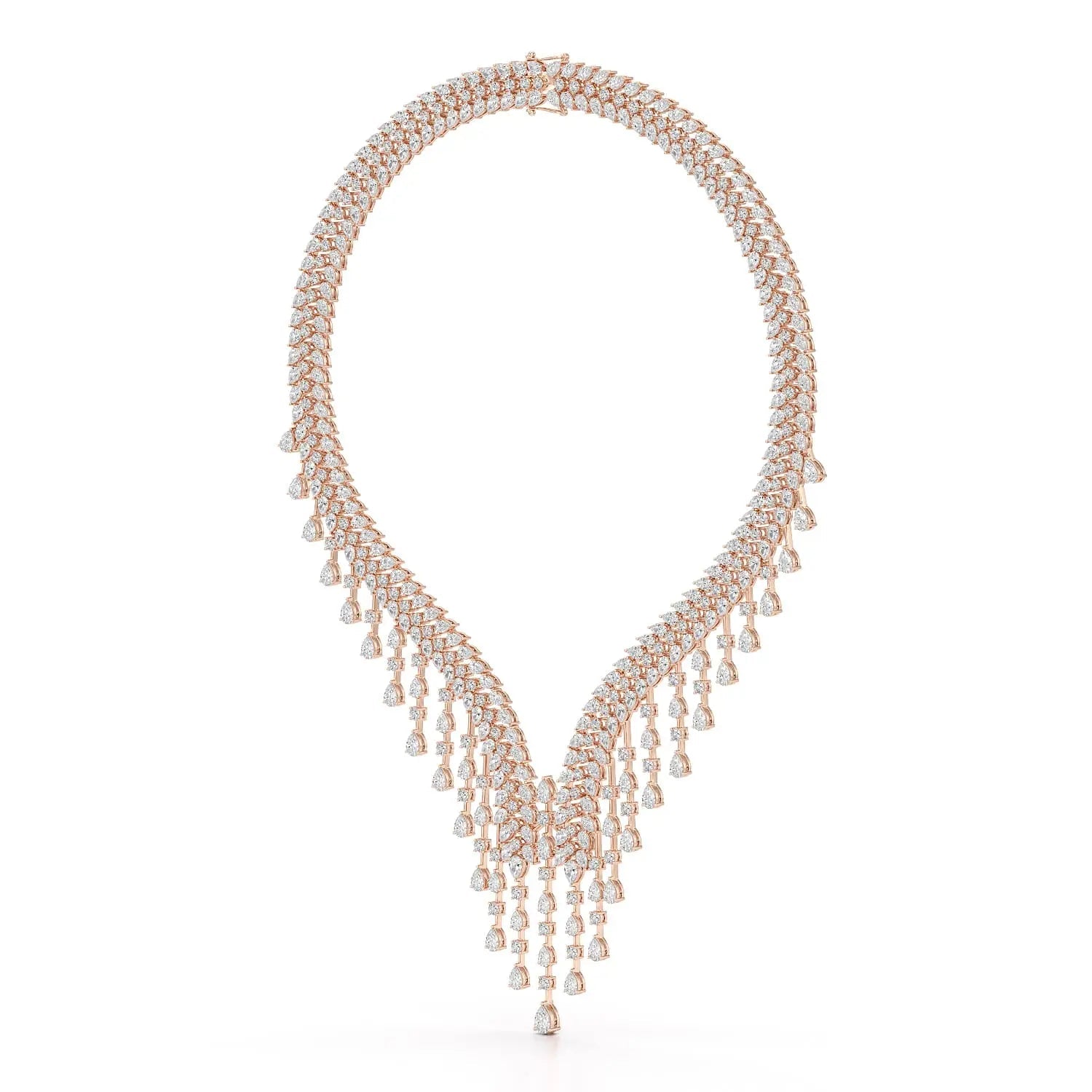 46.95 CT Lab Diamond Fancy Pear Cut Necklace Jama Jewels