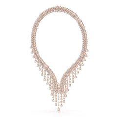 46.95 CT Lab Diamond Fancy Pear Cut Necklace Jama Jewels