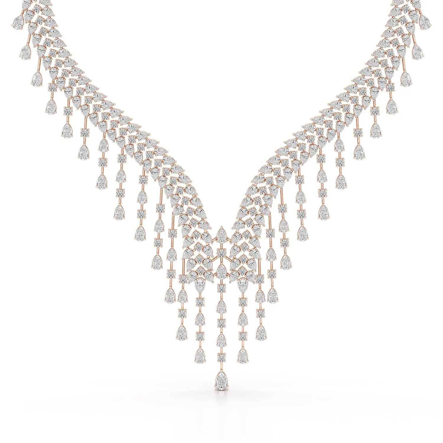 46.95 CT Lab Diamond Fancy Pear Cut Necklace Jama Jewels