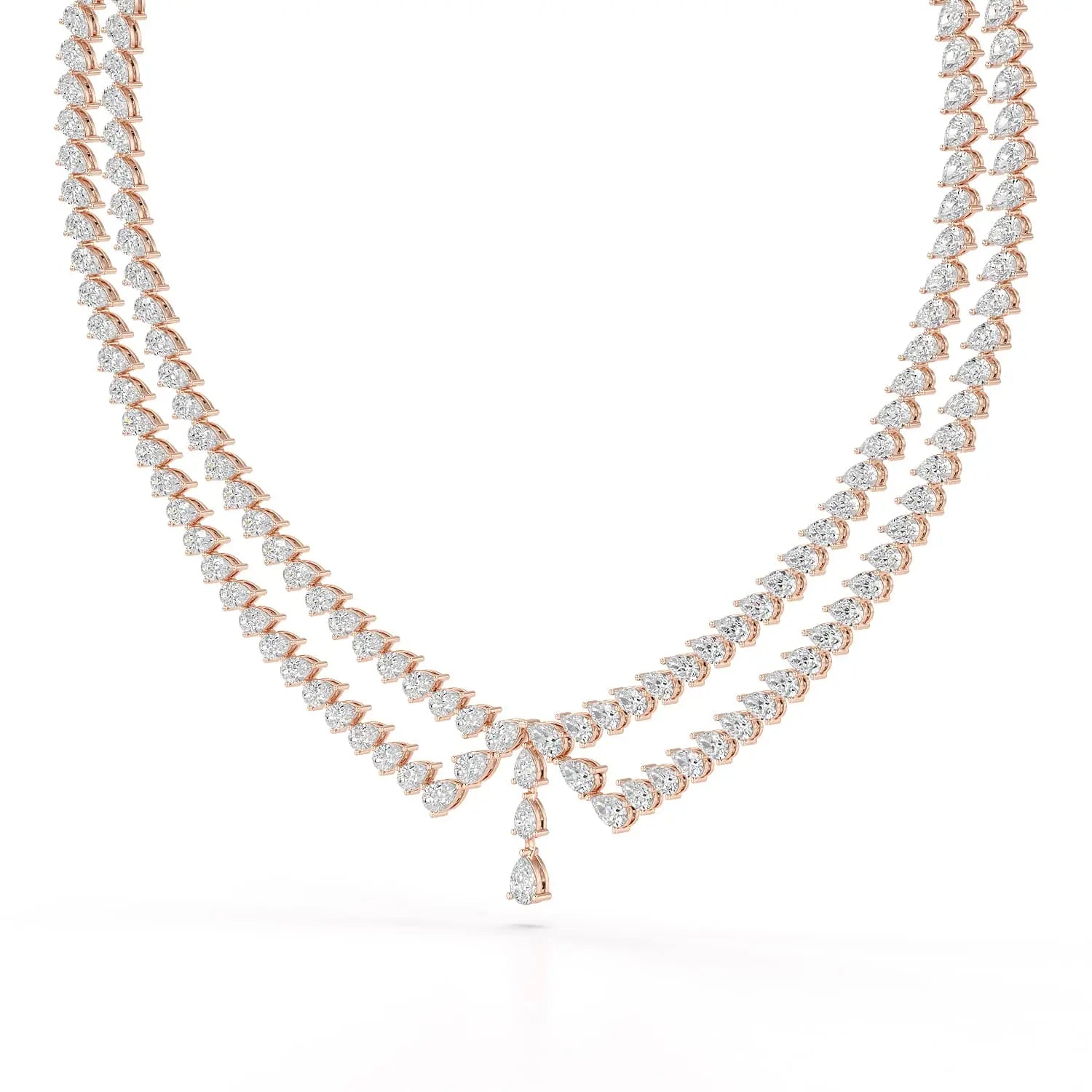 49.5 CT Lab Diamond Pear Cut Two Layer Necklace Jama Jewels