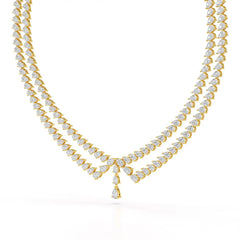 49.5 CT Lab Diamond Pear Cut Two Layer Necklace Jama Jewels