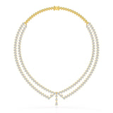 49.5 CT Lab Diamond Pear Cut Two Layer Necklace