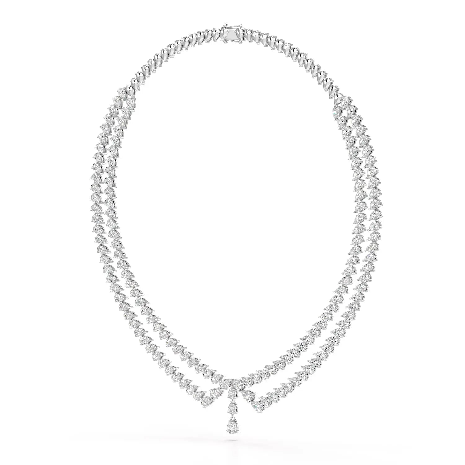 49.5 CT Lab Diamond Pear Cut Two Layer Necklace Jama Jewels