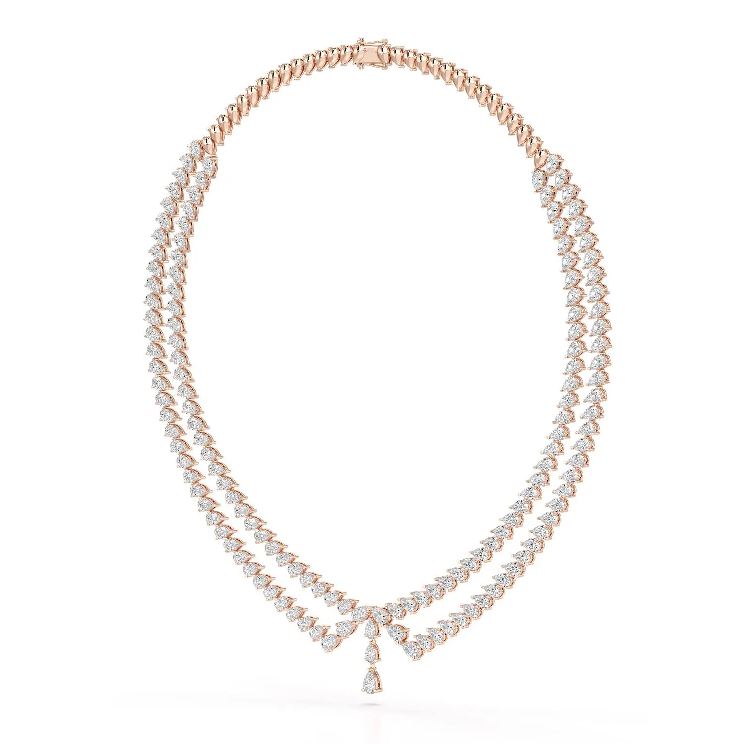 49.5 CT Lab Diamond Pear Cut Two Layer Necklace Jama Jewels