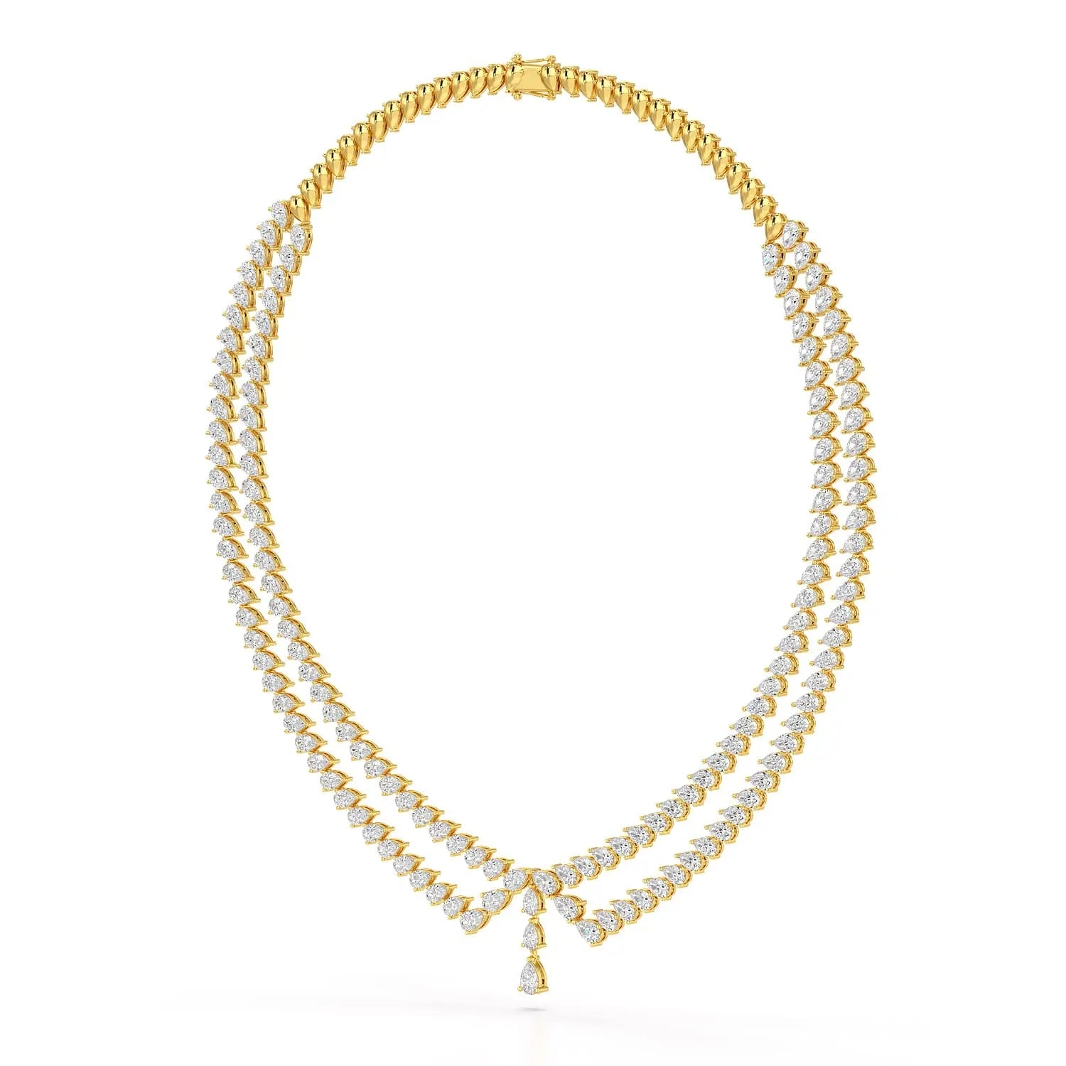 49.5 CT Lab Diamond Pear Cut Two Layer Necklace Jama Jewels