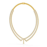 49.5 CT Lab Diamond Pear Cut Two Layer Necklace