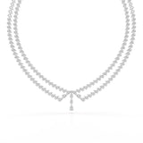 49.5 CT Lab Diamond Pear Cut Two Layer Necklace