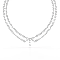 49.5 CT Lab Diamond Pear Cut Two Layer Necklace Jama Jewels