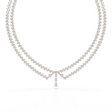 49.5 CT Lab Diamond Pear Cut Two Layer Necklace