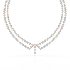 49.5 CT Lab Diamond Pear Cut Two Layer Necklace Jama Jewels