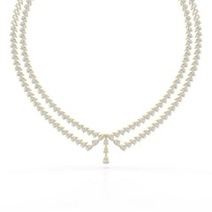 49.5 CT Lab Diamond Pear Cut Two Layer Necklace Jama Jewels