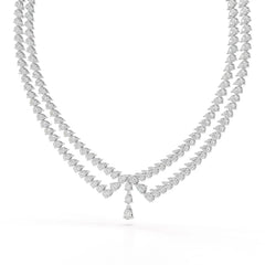 49.5 CT Lab Diamond Pear Cut Two Layer Necklace Jama Jewels