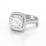 5.74 CT Lab Diamond Cushion Cut Halo Ring