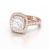 5.74 CT Lab Diamond Cushion Cut Halo Ring