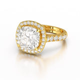 5.74 CT Lab Diamond Cushion Cut Halo Ring