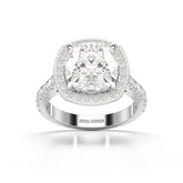 5.74 CT Lab Diamond Cushion Cut Halo Ring
