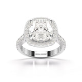 5.74 CT Lab Diamond Cushion Cut Halo Ring