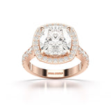 5.74 CT Lab Diamond Cushion Cut Halo Ring