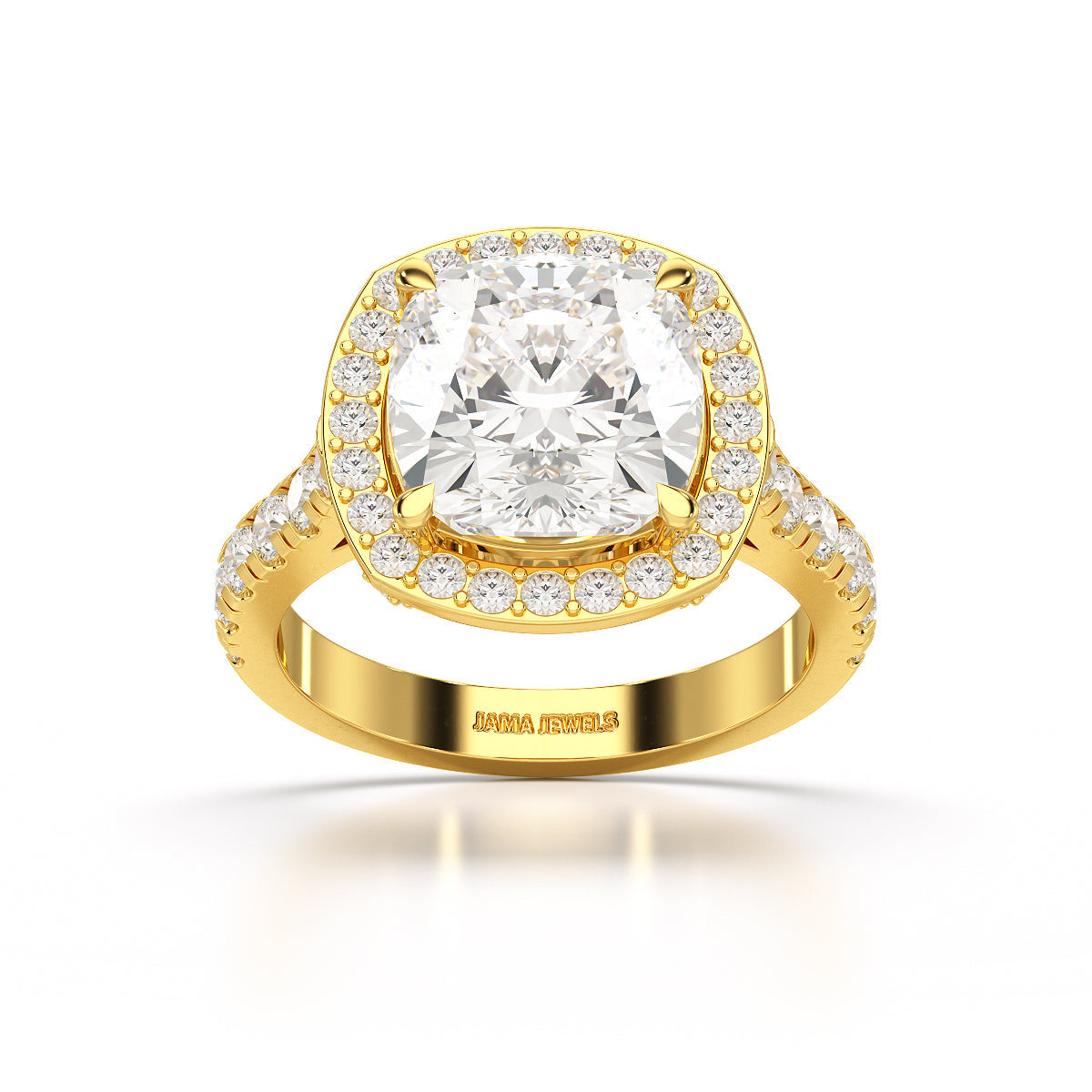 5.74 CT Lab Diamond Cushion Cut Halo Ring
