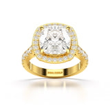 5.74 CT Lab Diamond Cushion Cut Halo Ring