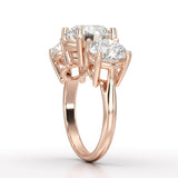 Round Lab Diamond Three Stone 6.07 CT Wedding Ring - Jama Jewels