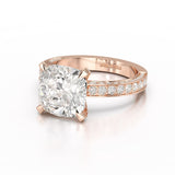 6.1 CT Lab Diamond Cushion Cut Solitaire Ring