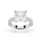 6.1 CT Lab Diamond Cushion Cut Solitaire Ring