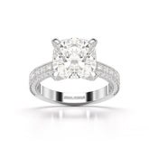 6.1 CT Lab Diamond Cushion Cut Solitaire Ring