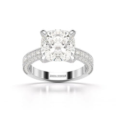 6.1 CT Lab Diamond Cushion Cut Solitaire Ring