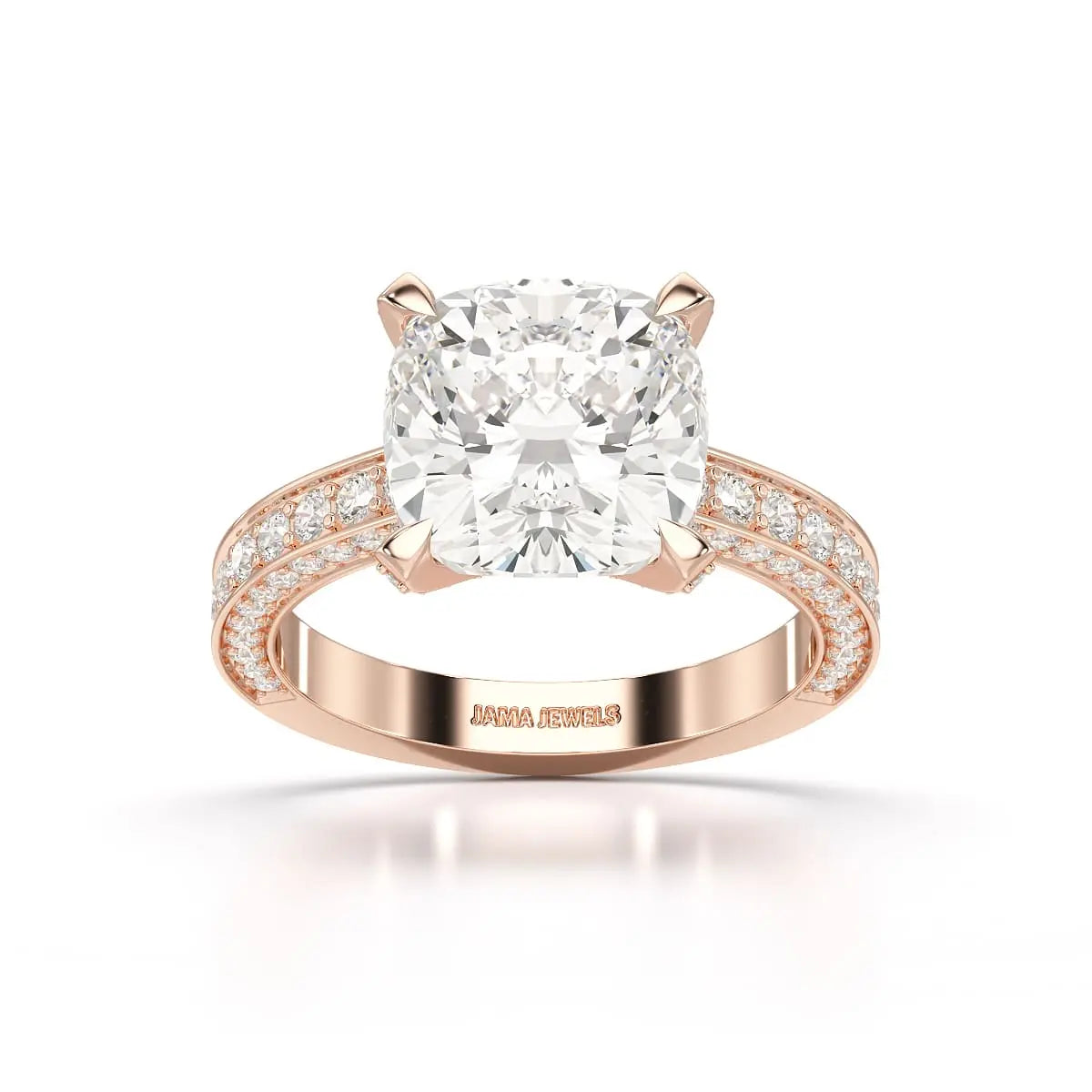 6.1 CT Lab Diamond Cushion Cut Solitaire Ring