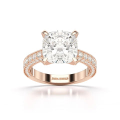 6.1 CT Lab Diamond Cushion Cut Solitaire Ring