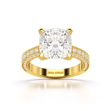 6.1 CT Lab Diamond Cushion Cut Solitaire Ring