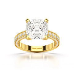 6.1 CT Lab Diamond Cushion Cut Solitaire Ring