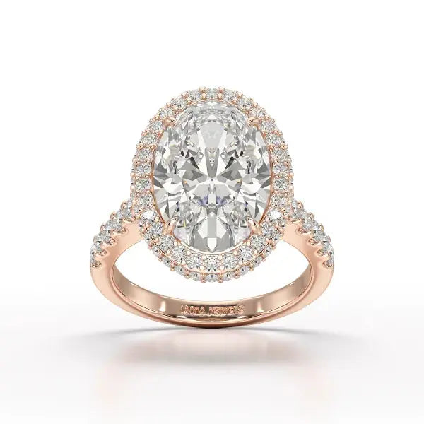 6.1 CT Oval Cut Lab Diamond Wedding Ring - Jama Jewels