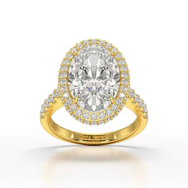 6.1 CT Oval Cut Lab Diamond Wedding Ring - Jama Jewels