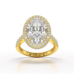 6.1 CT Oval Cut Lab Diamond Wedding Ring - Jama Jewels