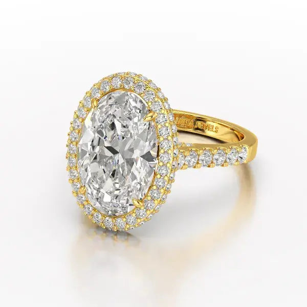 6.1 CT Oval Cut Lab Diamond Wedding Ring - Jama Jewels