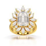 6.29 CT Emerald Cut Halo Lab Diamond Ring