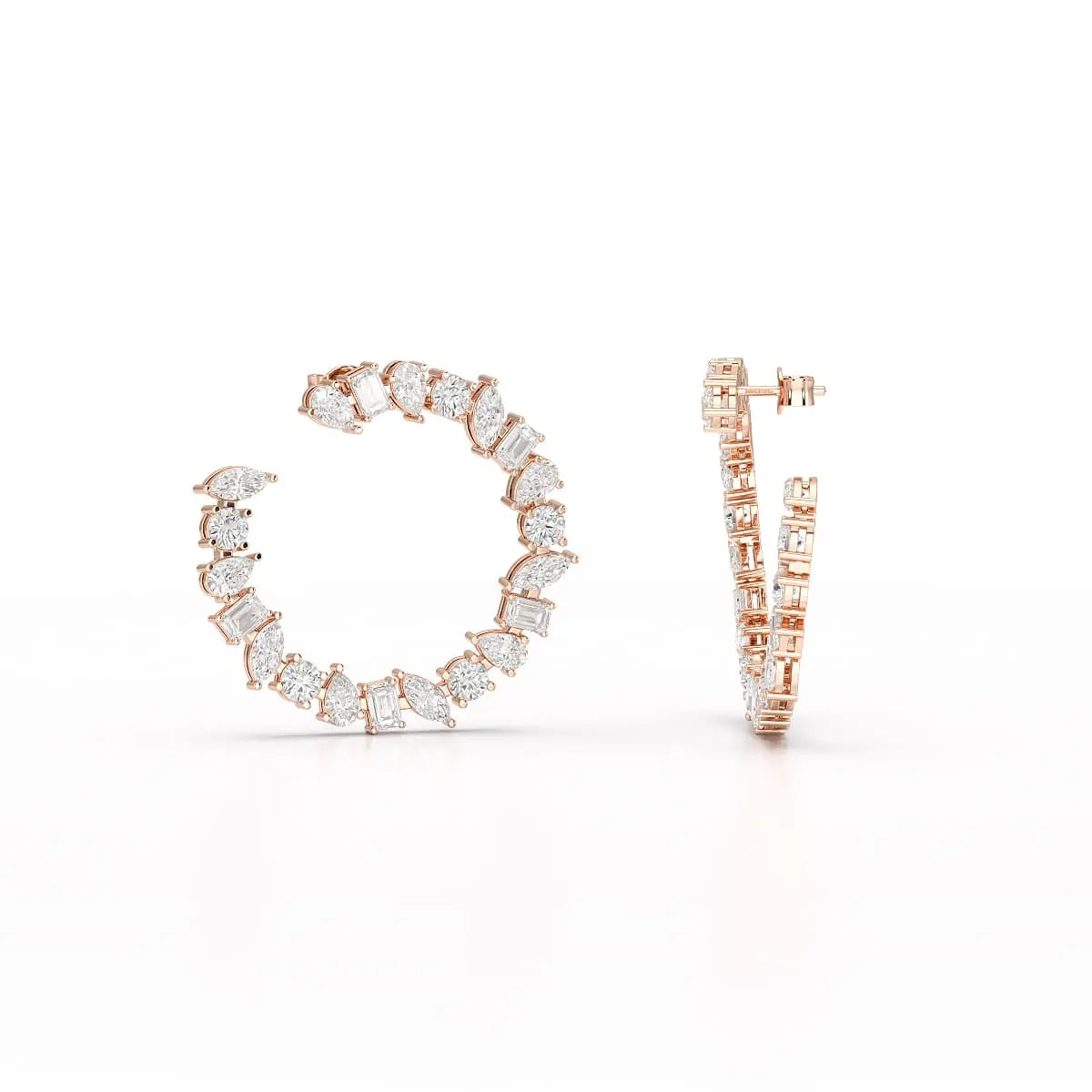 6.36 CT Multi Shape Lab Diamond Stud Earring Jama Jewels