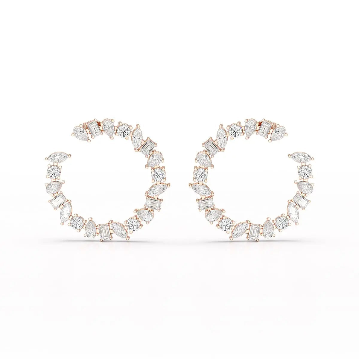 6.36 CT Multi Shape Lab Diamond Stud Earring Jama Jewels