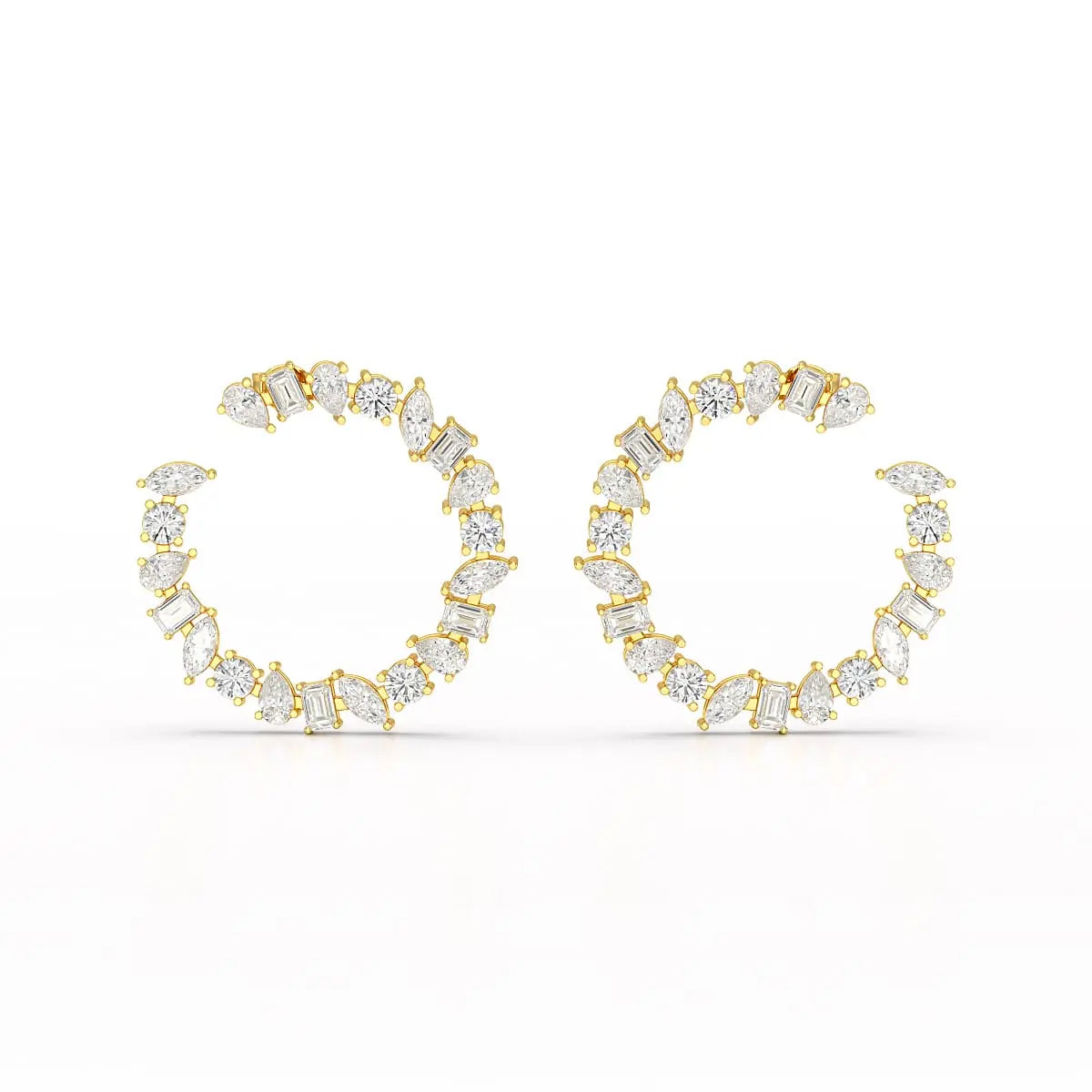 6.36 CT Multi Shape Lab Diamond Stud Earring Jama Jewels
