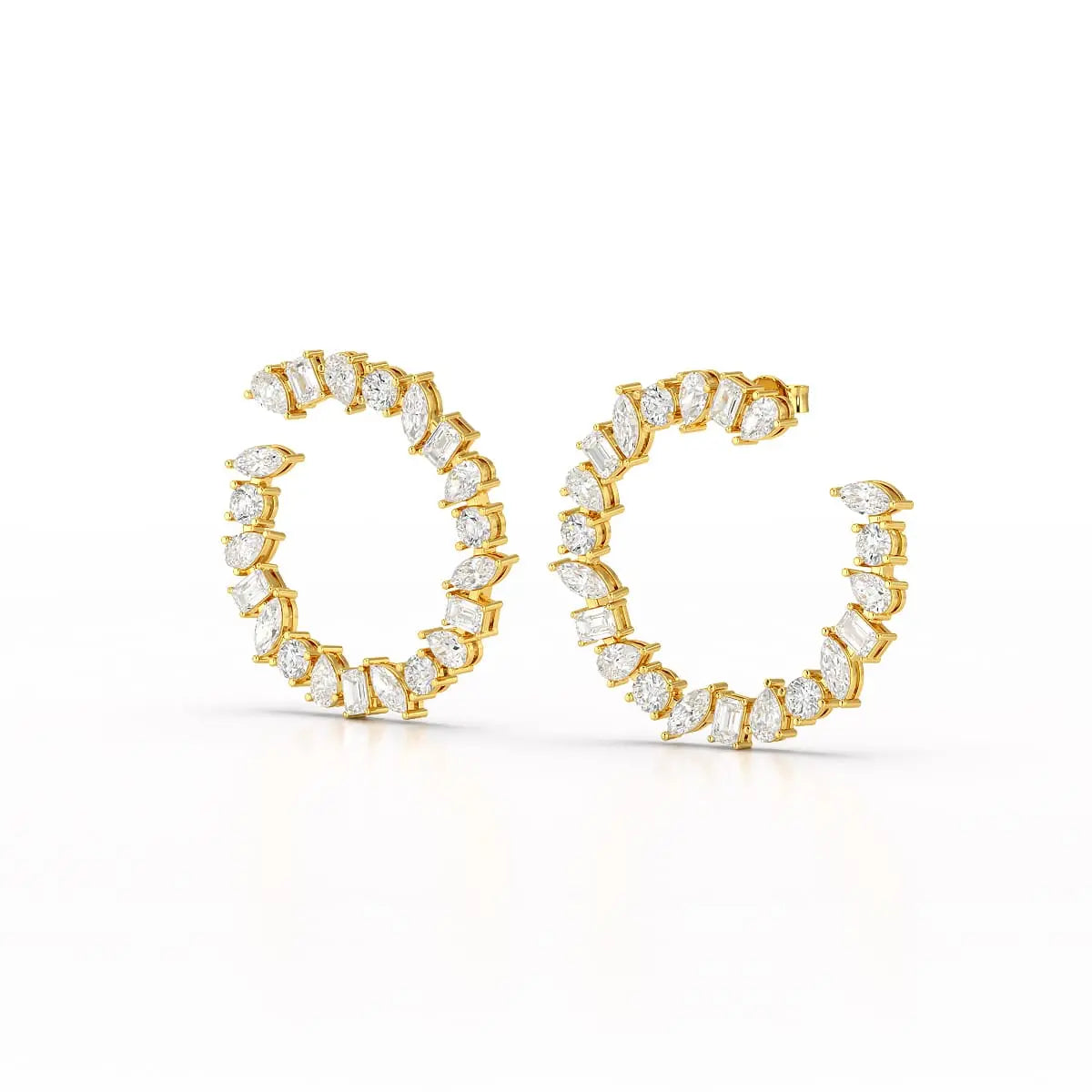 6.36 CT Multi Shape Lab Diamond Stud Earring Jama Jewels