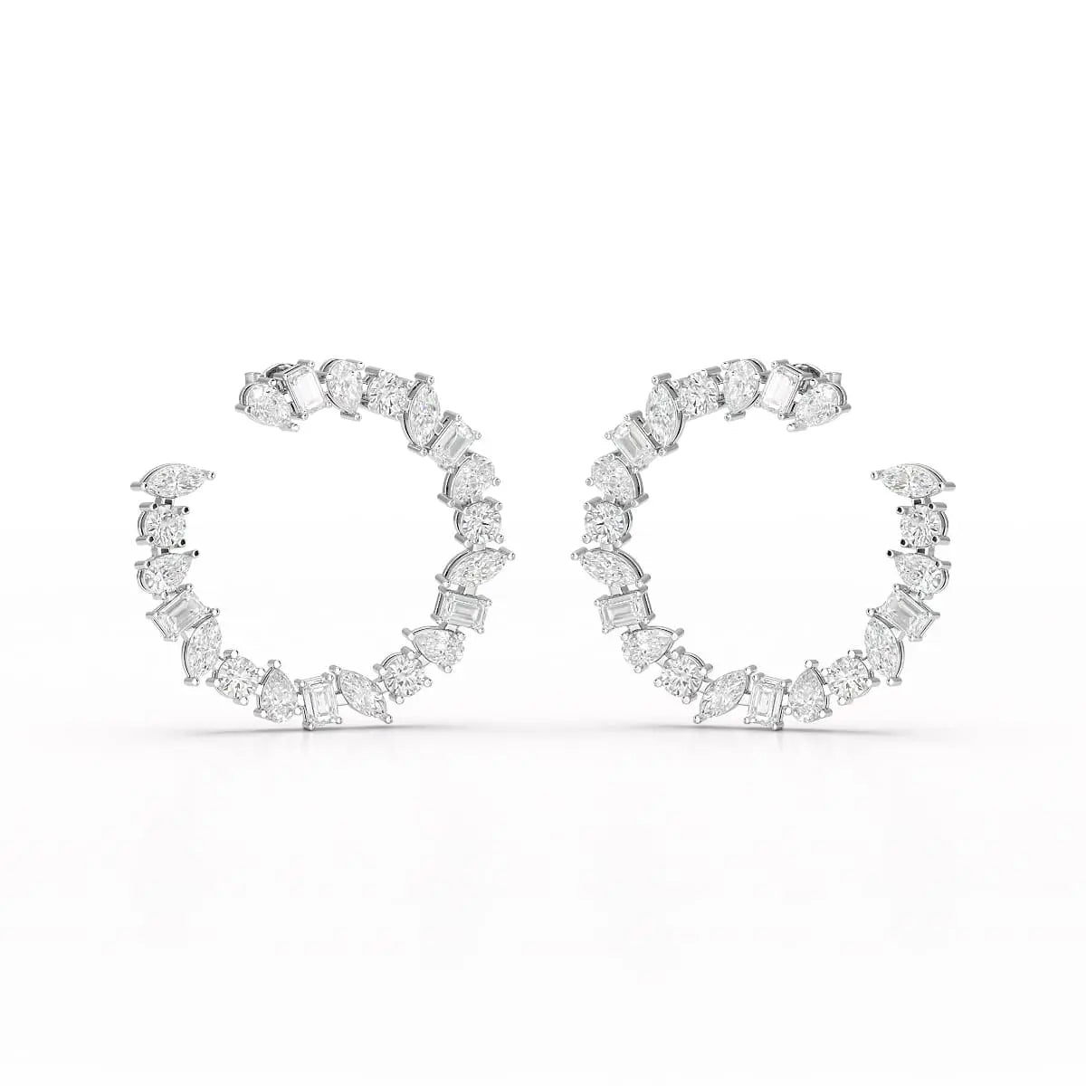 6.36 CT Multi Shape Lab Diamond Stud Earring Jama Jewels