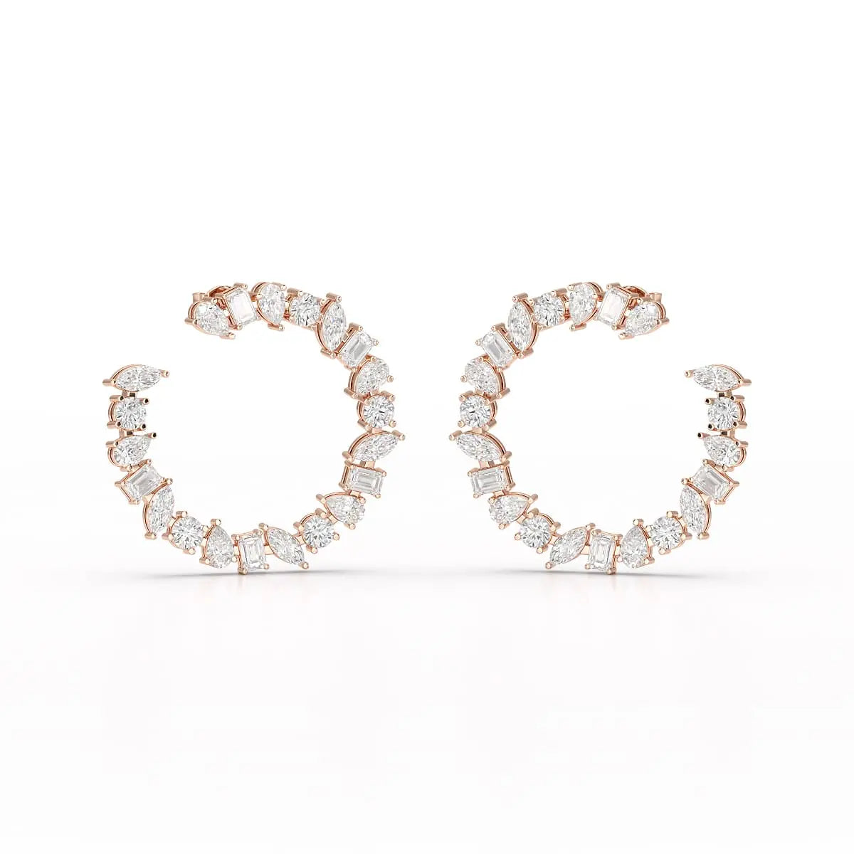 6.36 CT Multi Shape Lab Diamond Stud Earring Jama Jewels