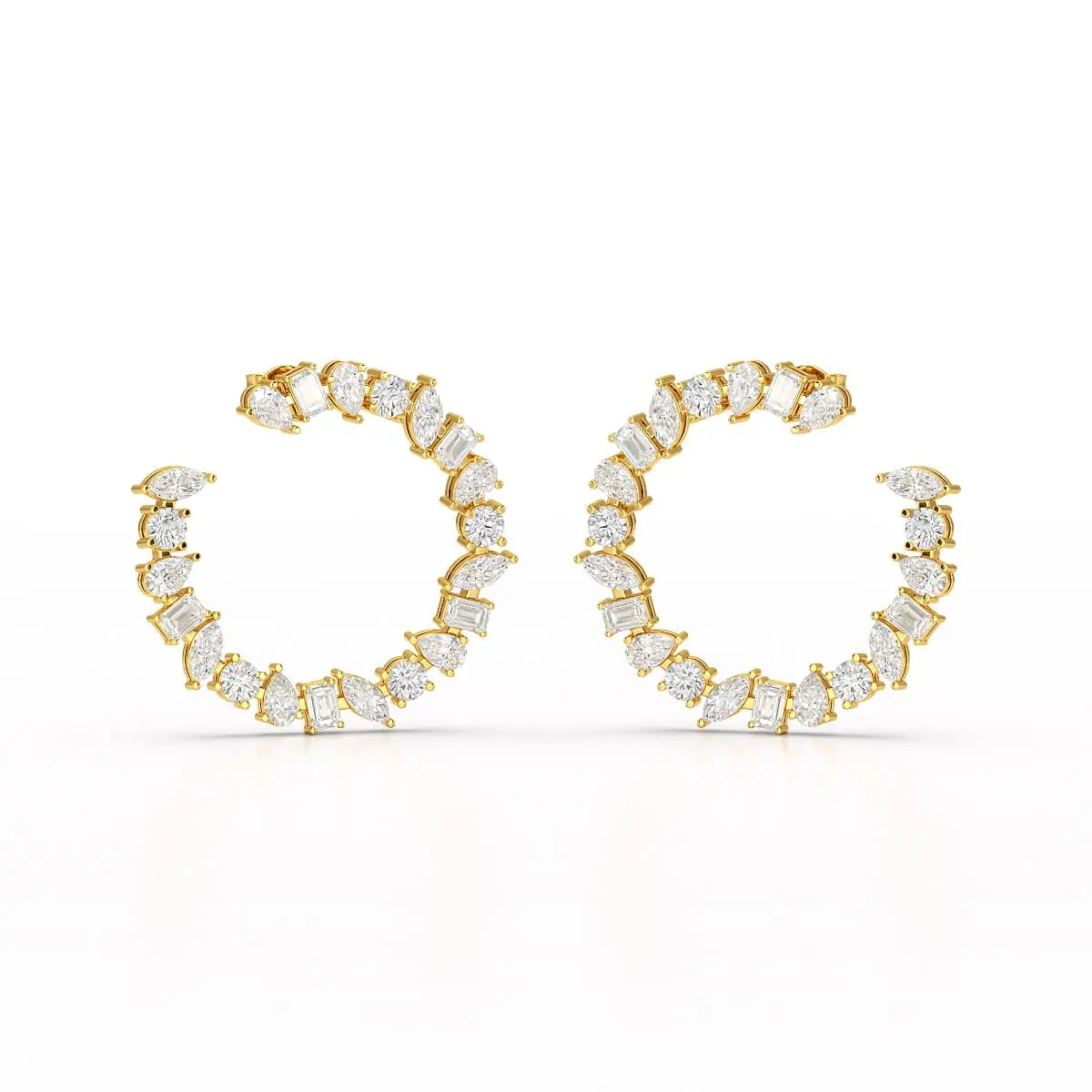 6.36 CT Multi Shape Lab Diamond Stud Earring Jama Jewels