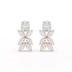 6.45 CT Marquise and Oval Cut Drop Earrings