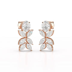 6.45 CT Marquise and Oval Cut Drop Earrings