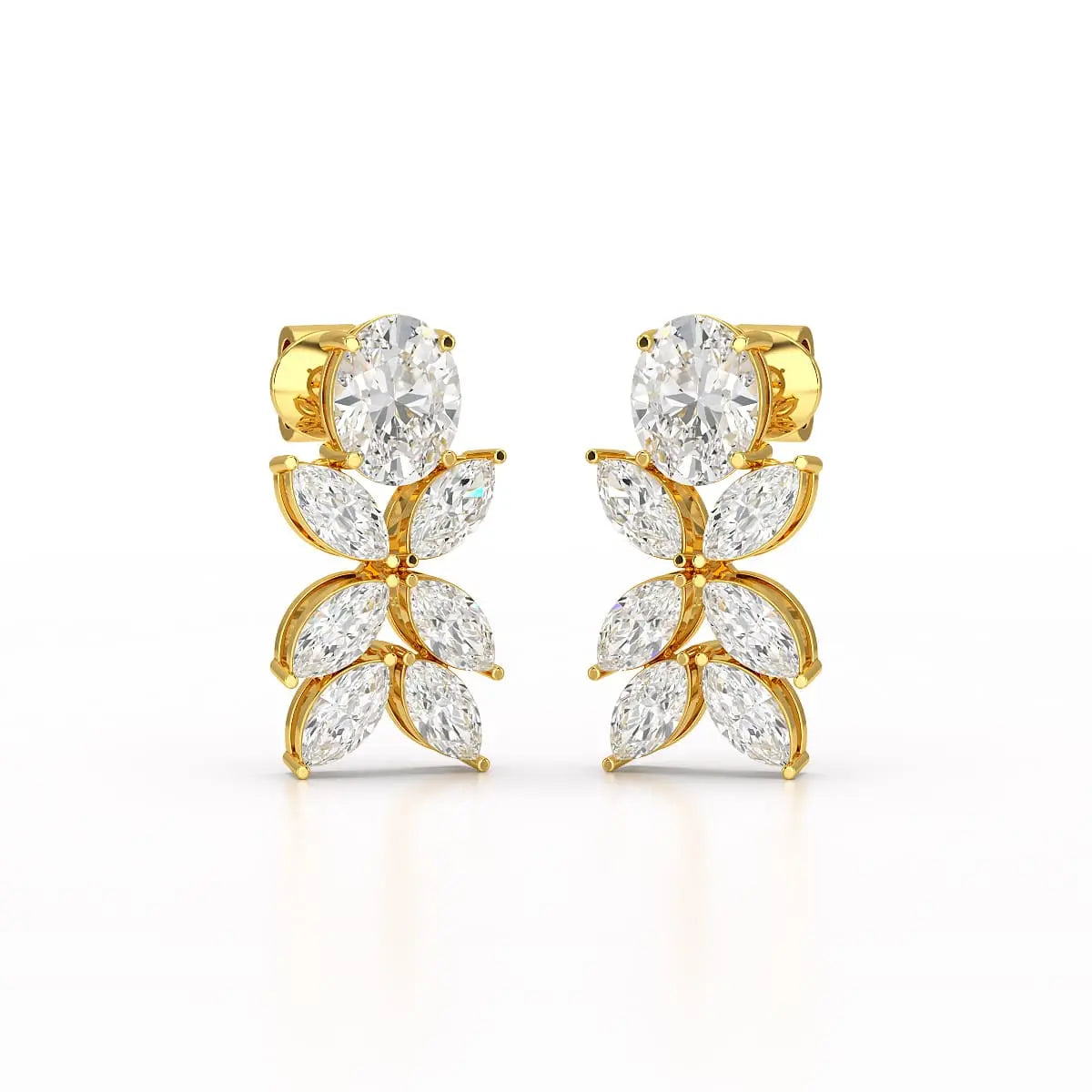 6.45 CT Marquise and Oval Cut Drop Earrings